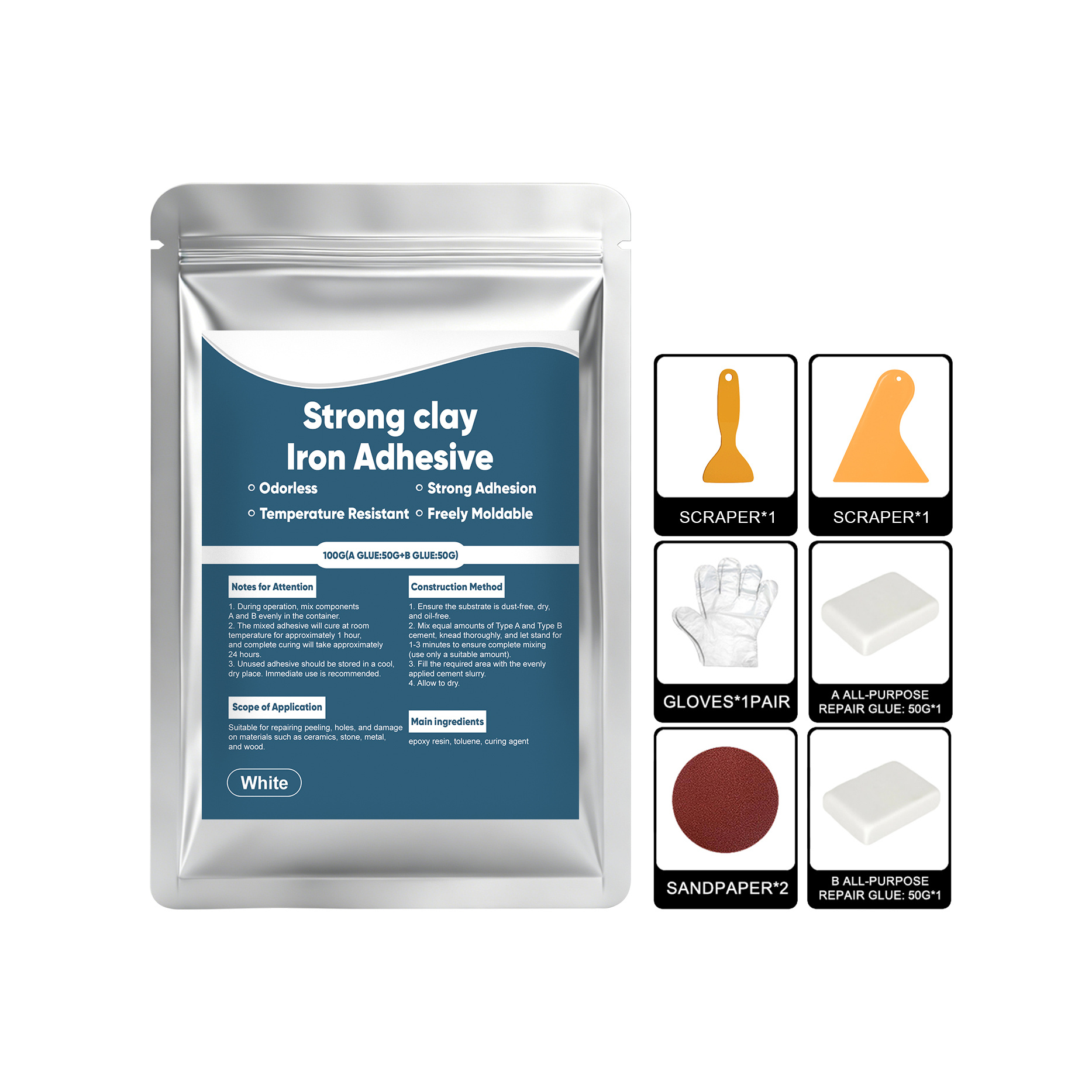 Main product image of Steel Reinforced Epoxy Putty, Repairing the AB Glue for Daily Use