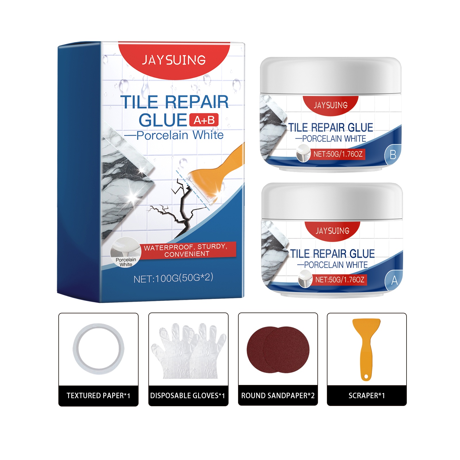 Main product image of Tile Repair Adhesive (Porcelain White) for Daily Use, 100G