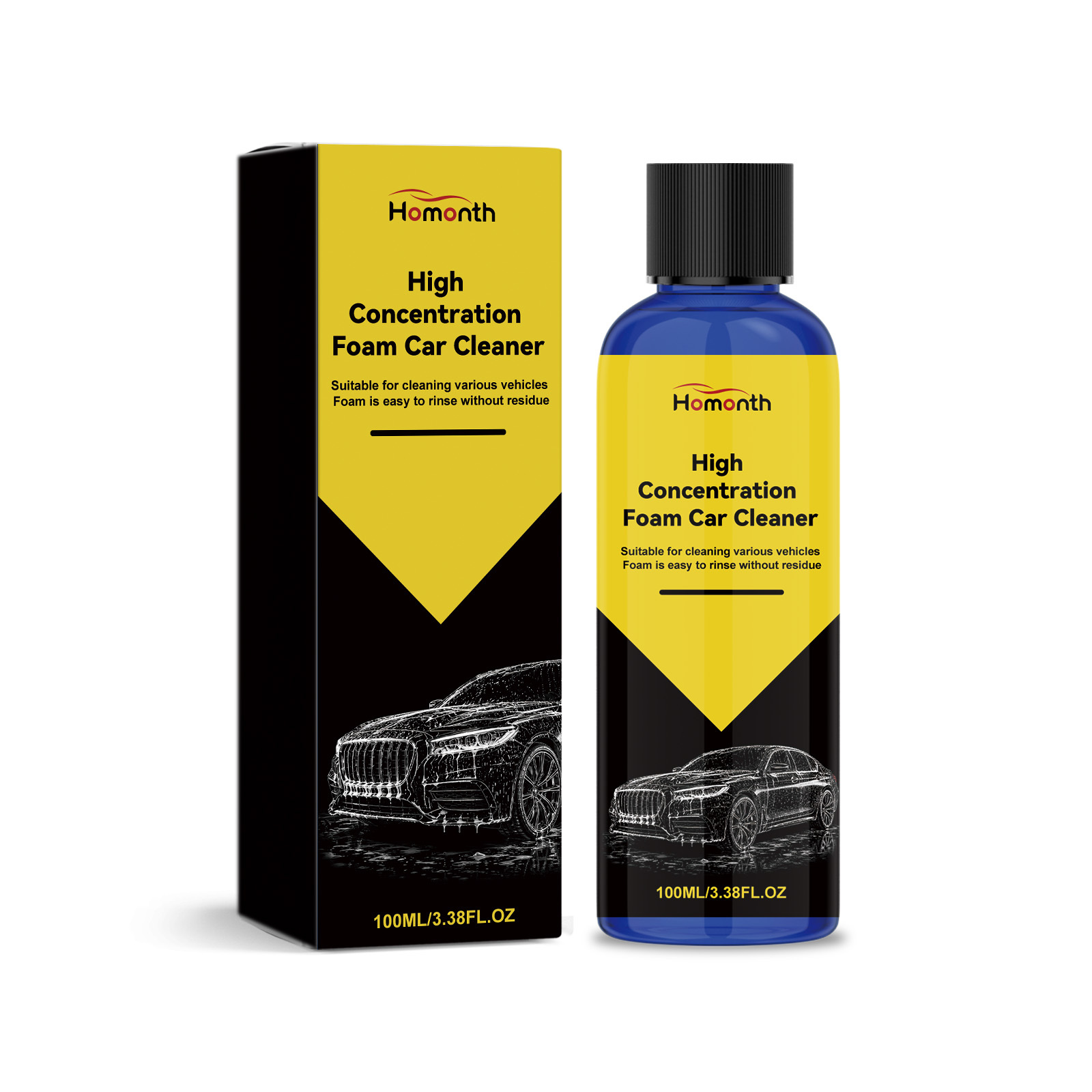 Main product image of HOMONTH High Concentration Foam Car Cleaner, 100ml, Automobile Cleaning, Cleaning Agent for Home Cleaning