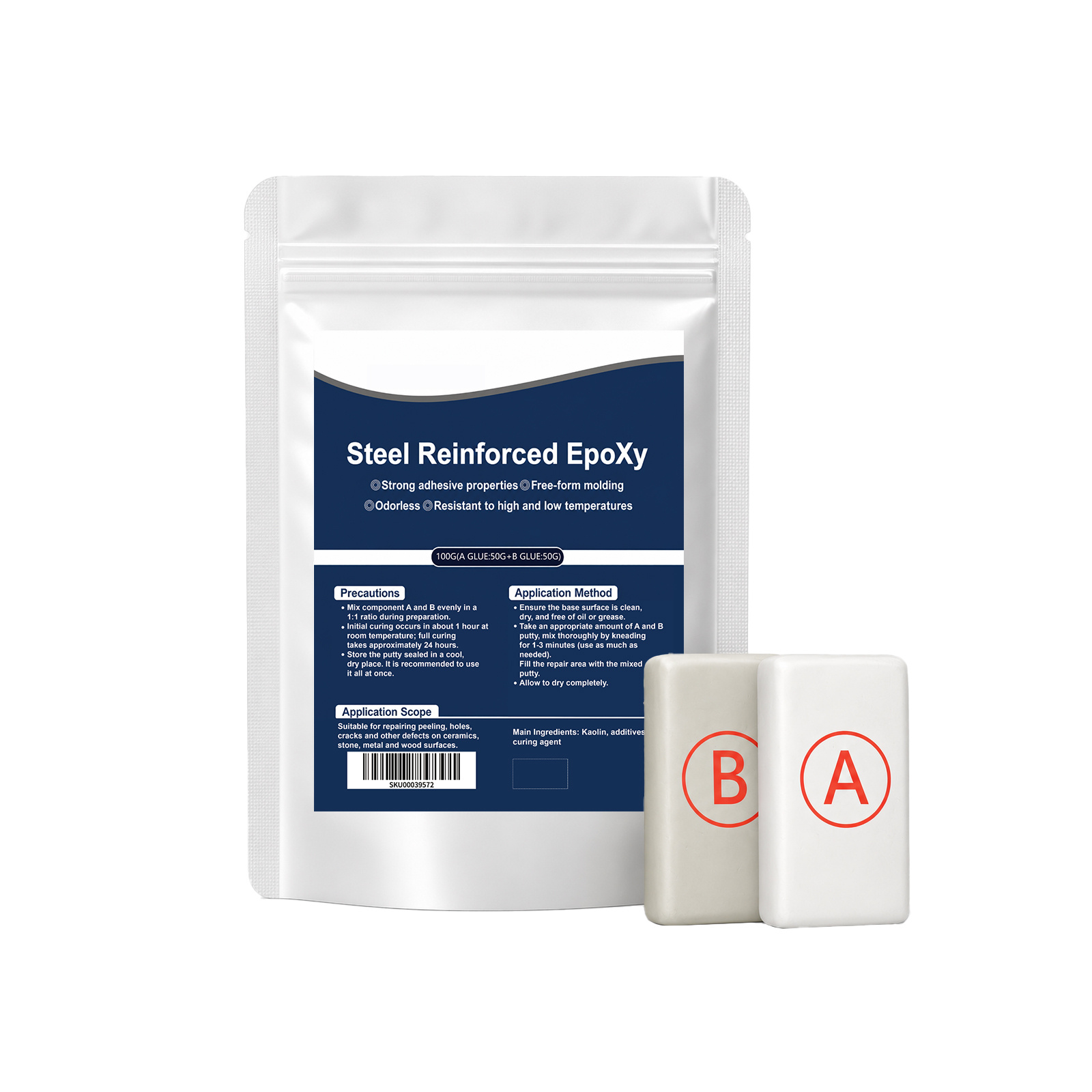 Main product image of Steel Reinforced Epoxy, 100g, Multi-purpose Repair for Daily Use