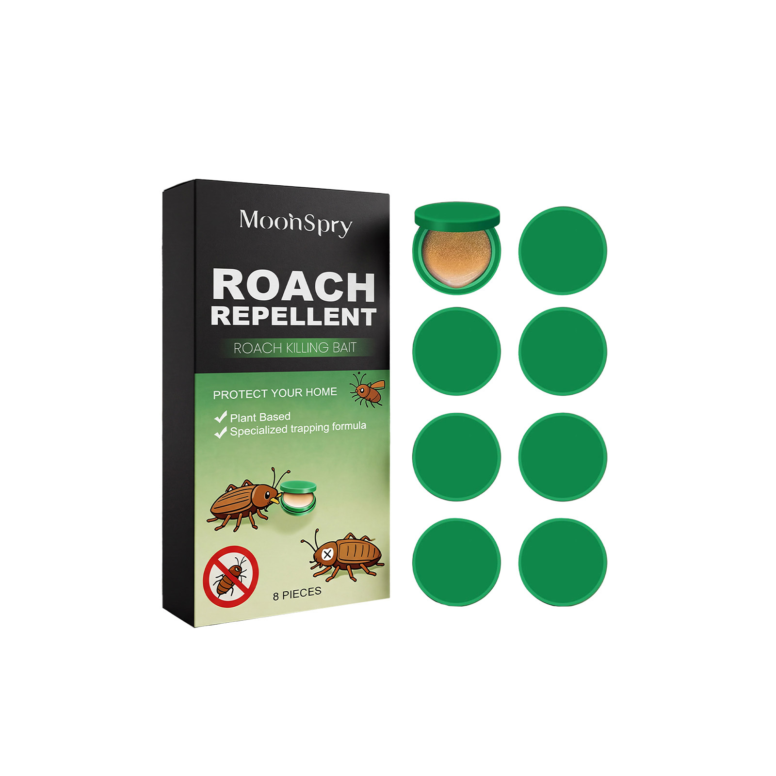 Main product image of MOONSPRY Roach Killing Bait, 8pcs, Bait (with Glue) for Daily Use