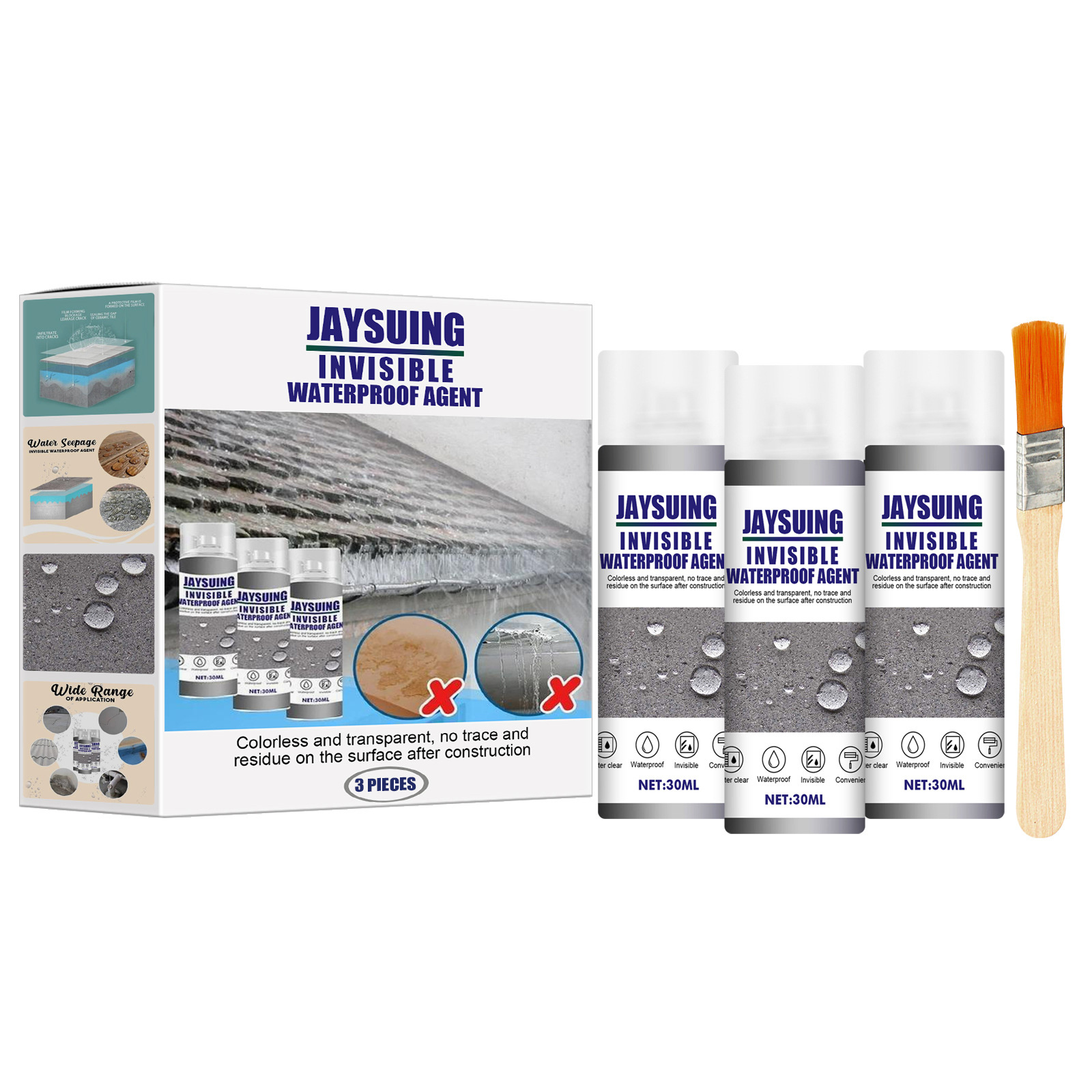 Main product image of Waterproof Glue (3 Pieces Per Pack), 30ml*3pcs, External Wall Roofing Leak Repair for Daily Use