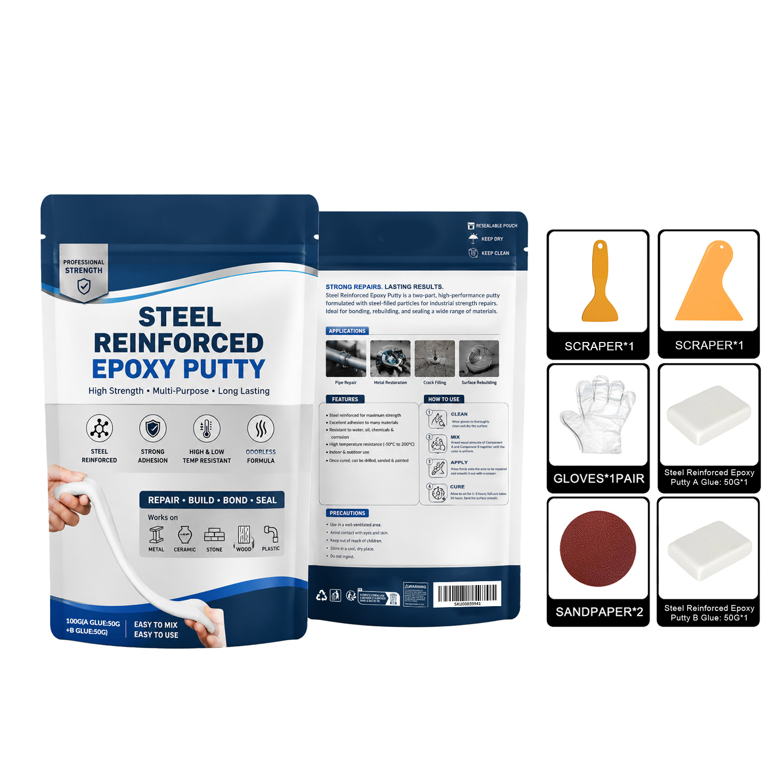 Main product image of Steel Reinforced Epoxy Putty, Glue Repair for Daily Use