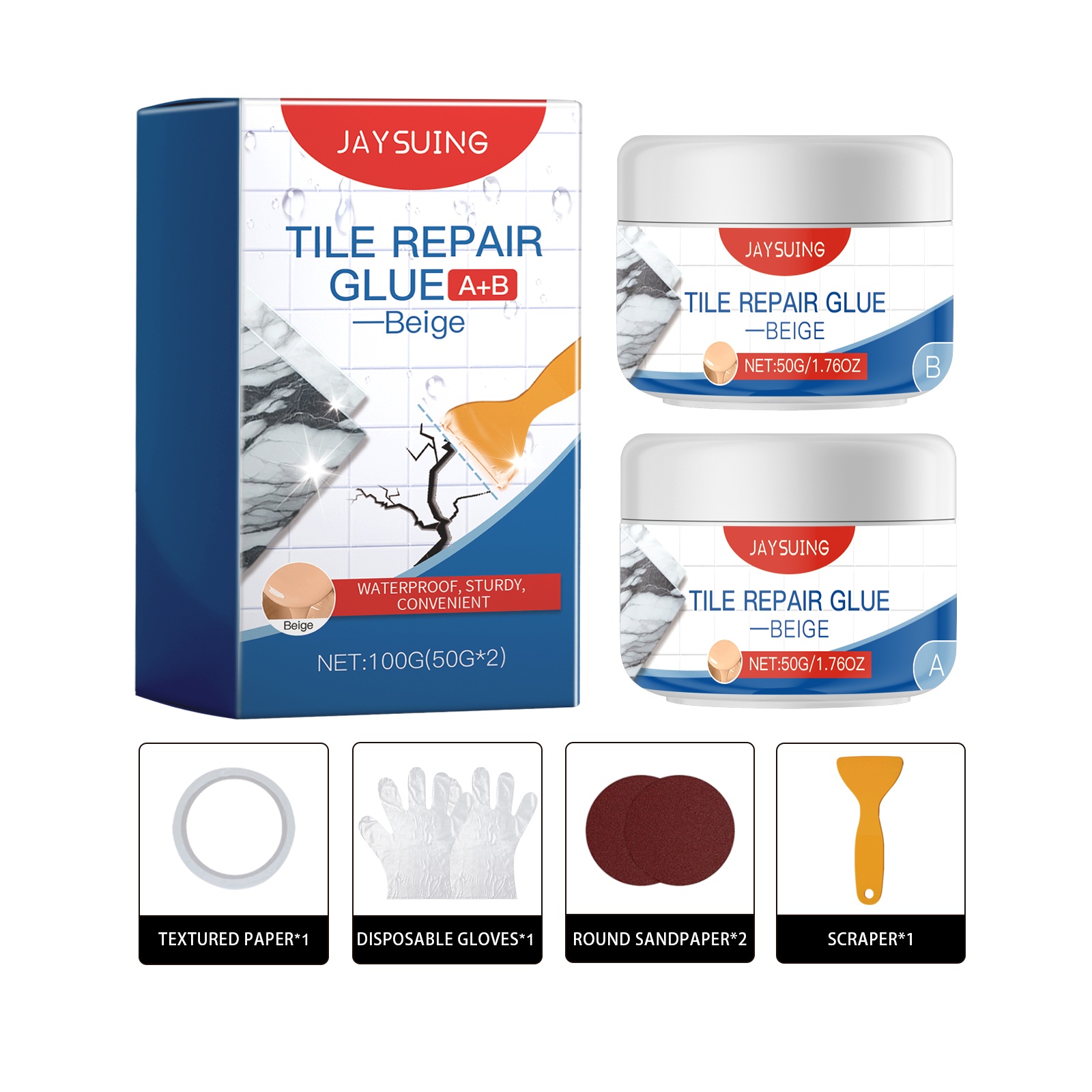 Main product image of Tile Repair Adhesive (Beige) for Daily Use, 100G