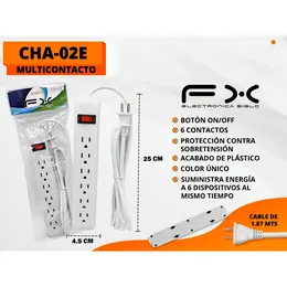 Product image of 6-Outlet Power Strip with Switch and Overload Protection, White
