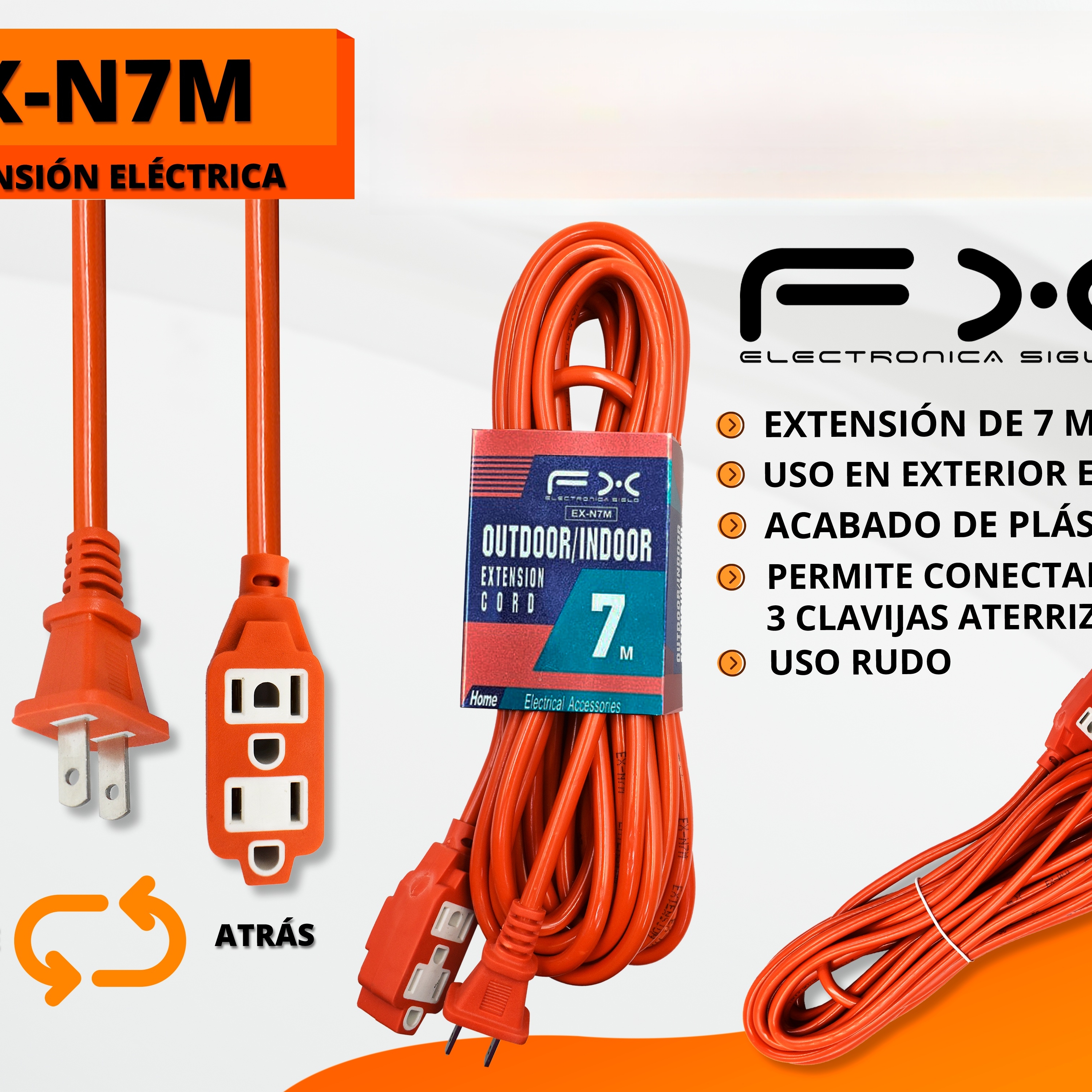 Main product image of Outdoor Extension Cord, 7.3m, Grounded, Three-Prong Plug