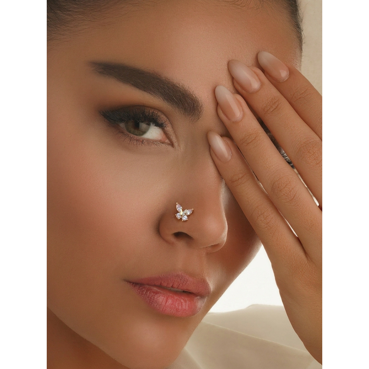 Main product image of L-Shaped Nose Stud, Butterfly Design, 1 Pack