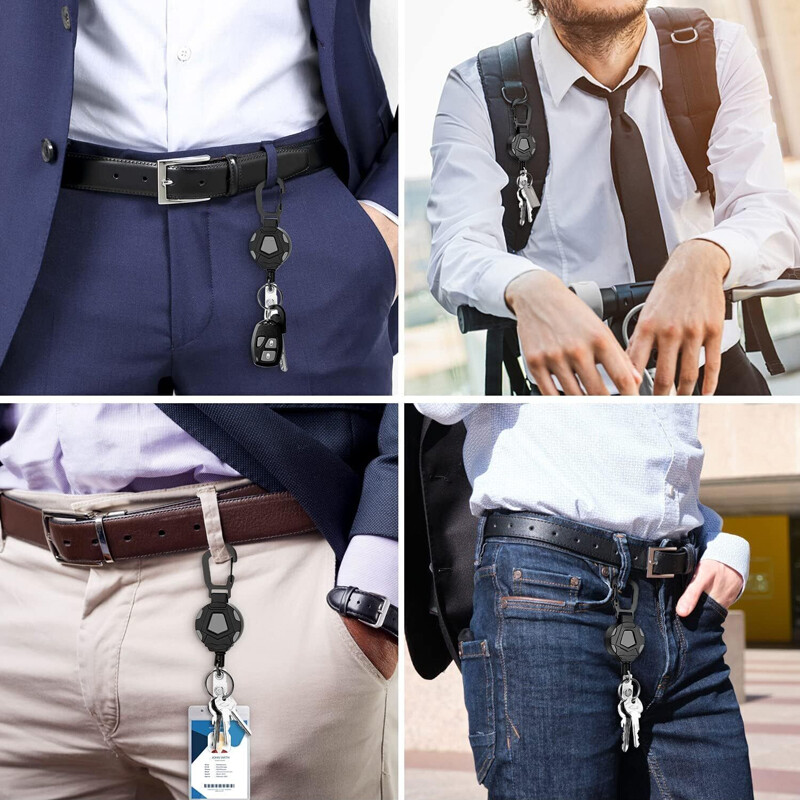 Main product image of Retractable Heavy Duty Keyring, Steel Wire Rope Holder