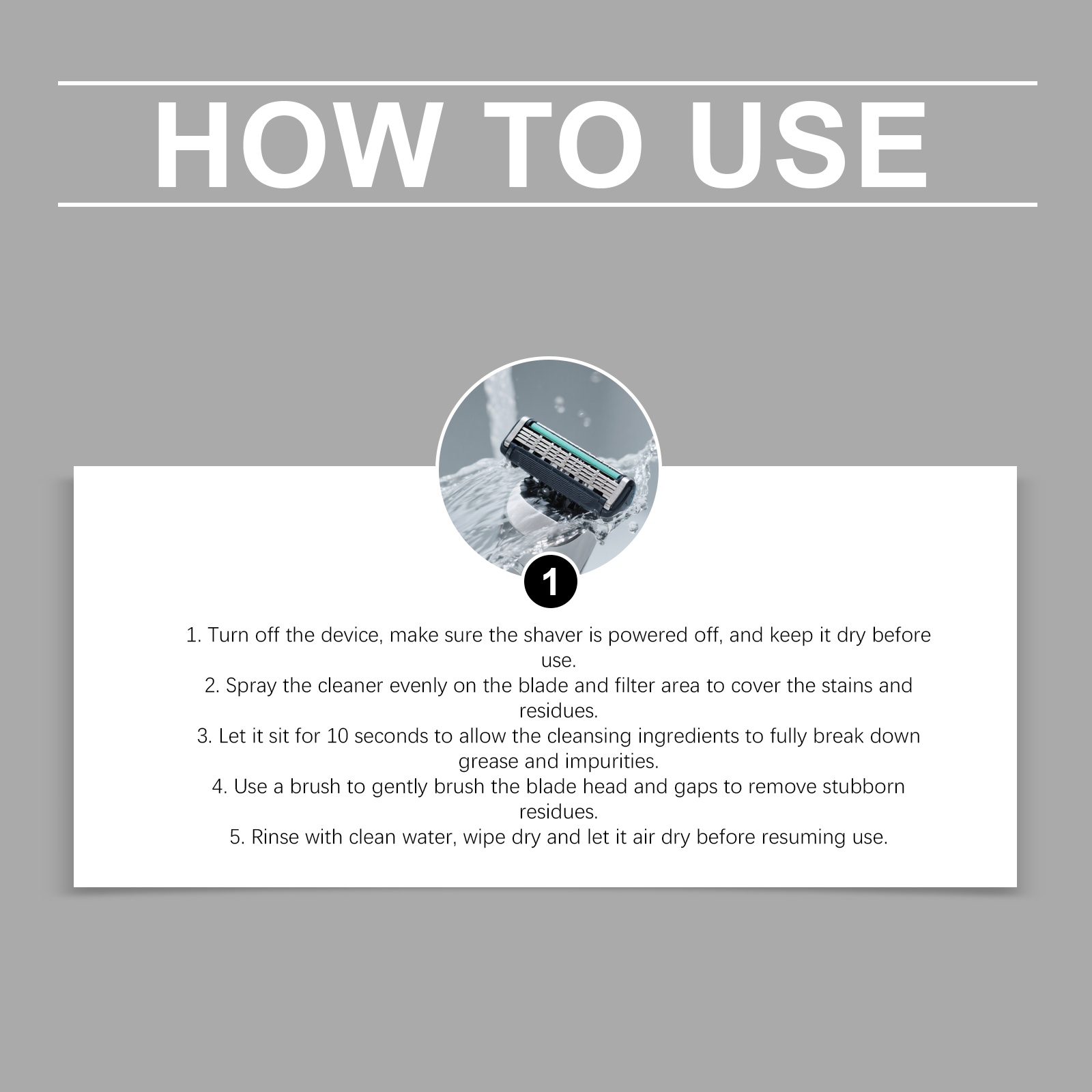 Main product image of Electric Razor Cleaner Spray, Lubricates and Removes Residue