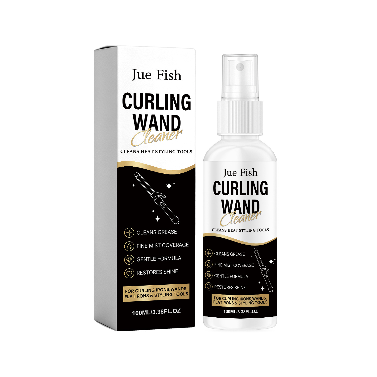 Main product image of Cleaning Agent, JUE FISH Curling Wand Cleaner, 100ml, Hair care tool cleaning