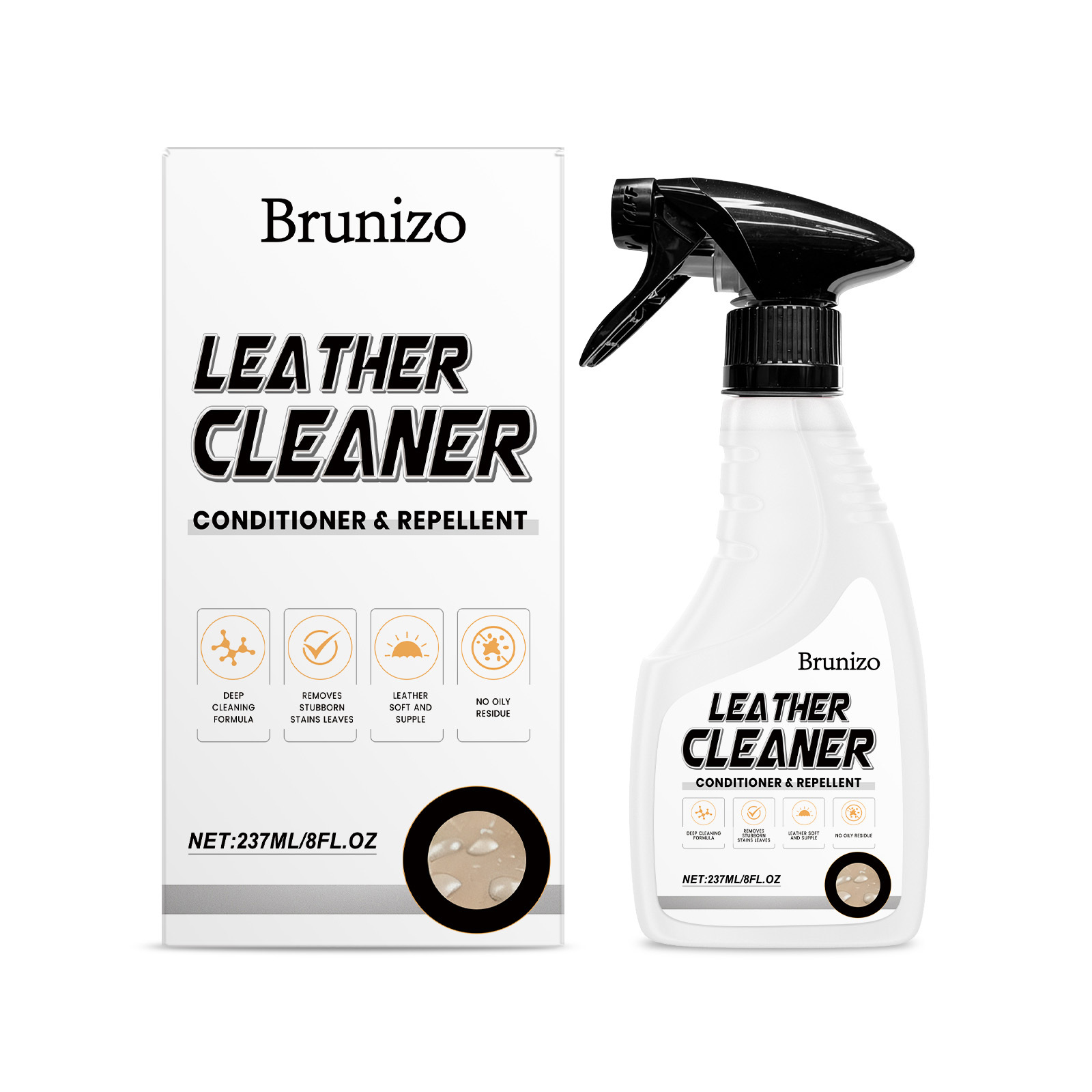 Main product image of Cleaning Agent, Leather Cleaner & Conditioner, 237ml, Deep cleaning, with Decyl glucoside