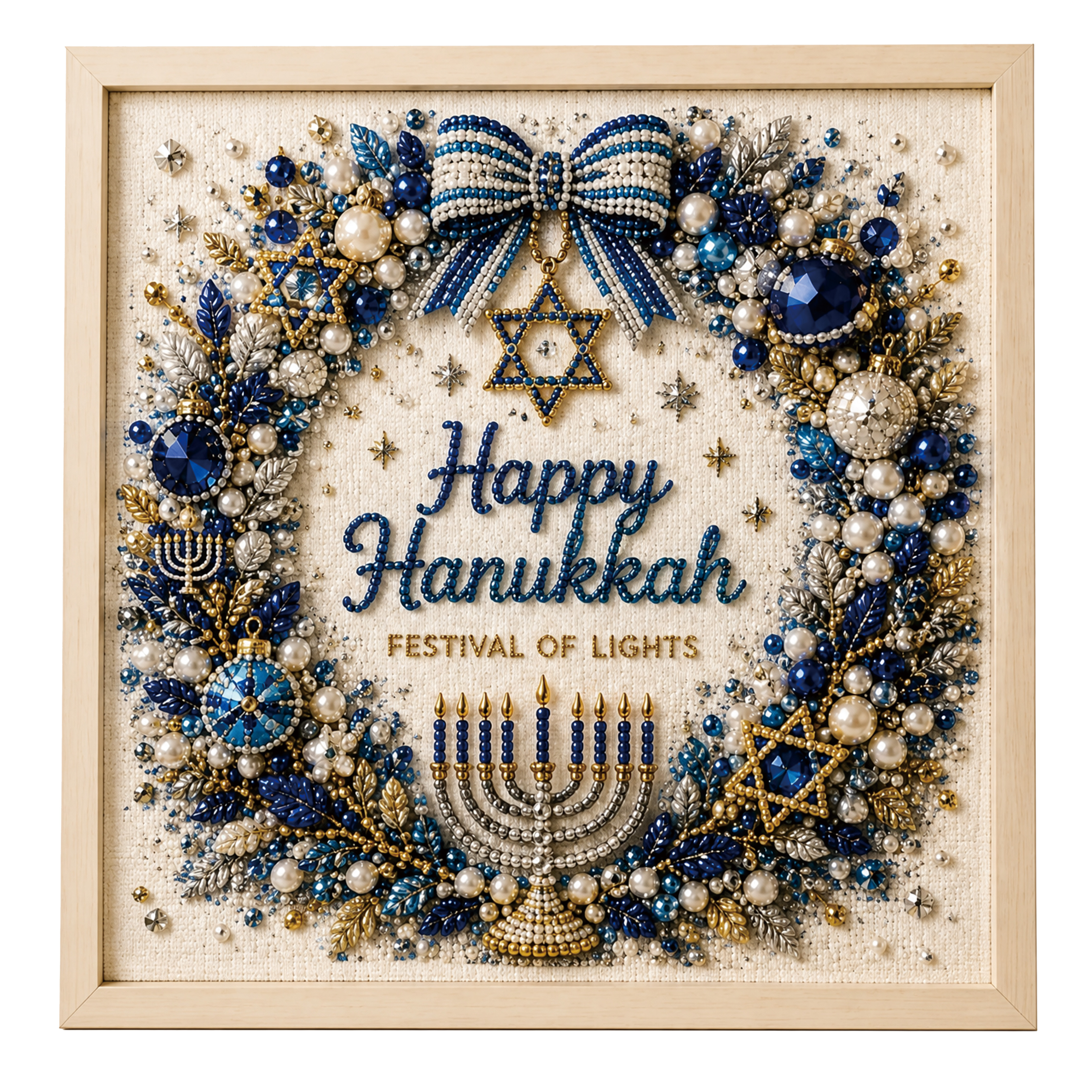 Main product image of Hanukkah Wreath Square Diamond Painting Kit