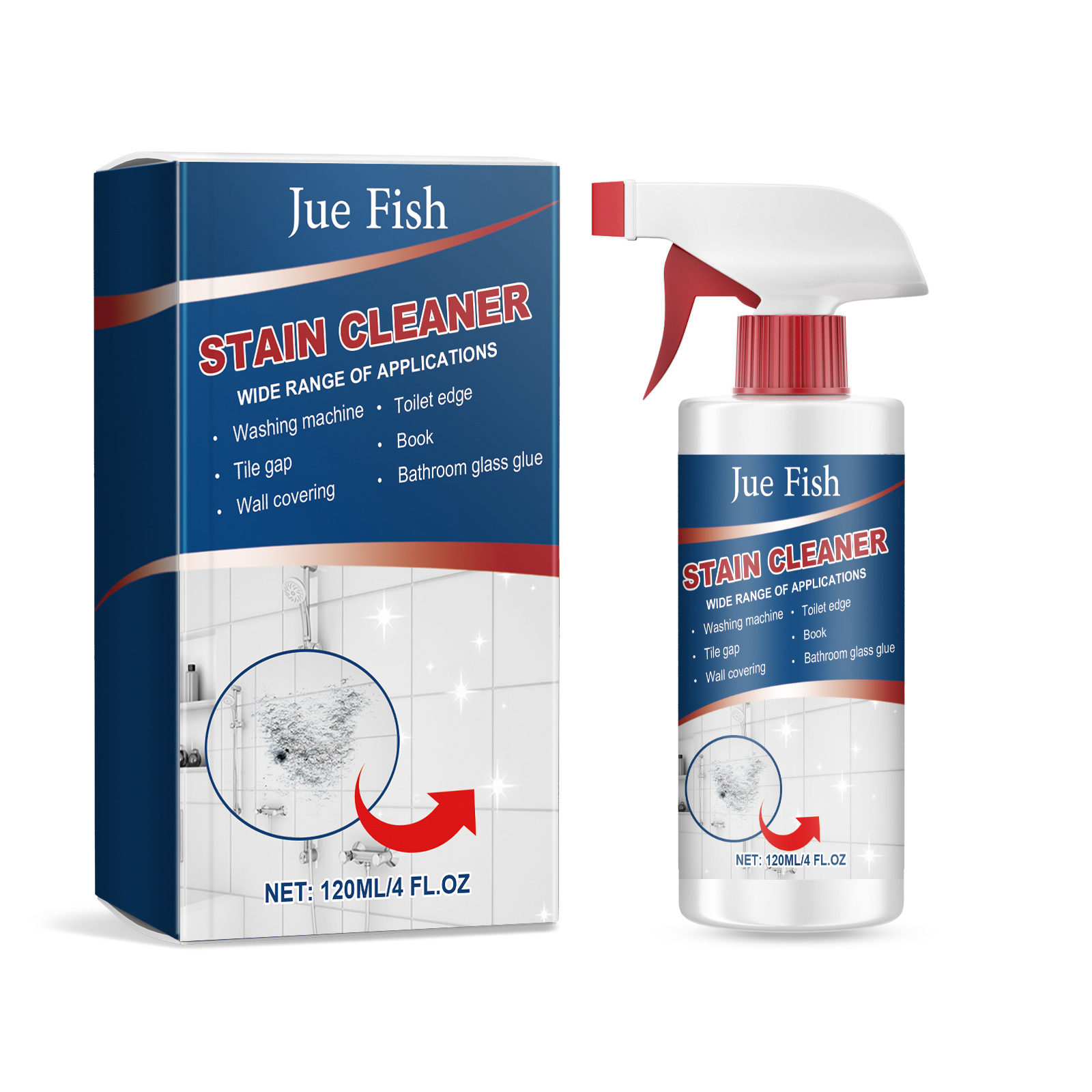 Main product image of Cleaning Agent, Bathroom stain cleaner, 120ml, Home cleaning, with sodium bicarbonate