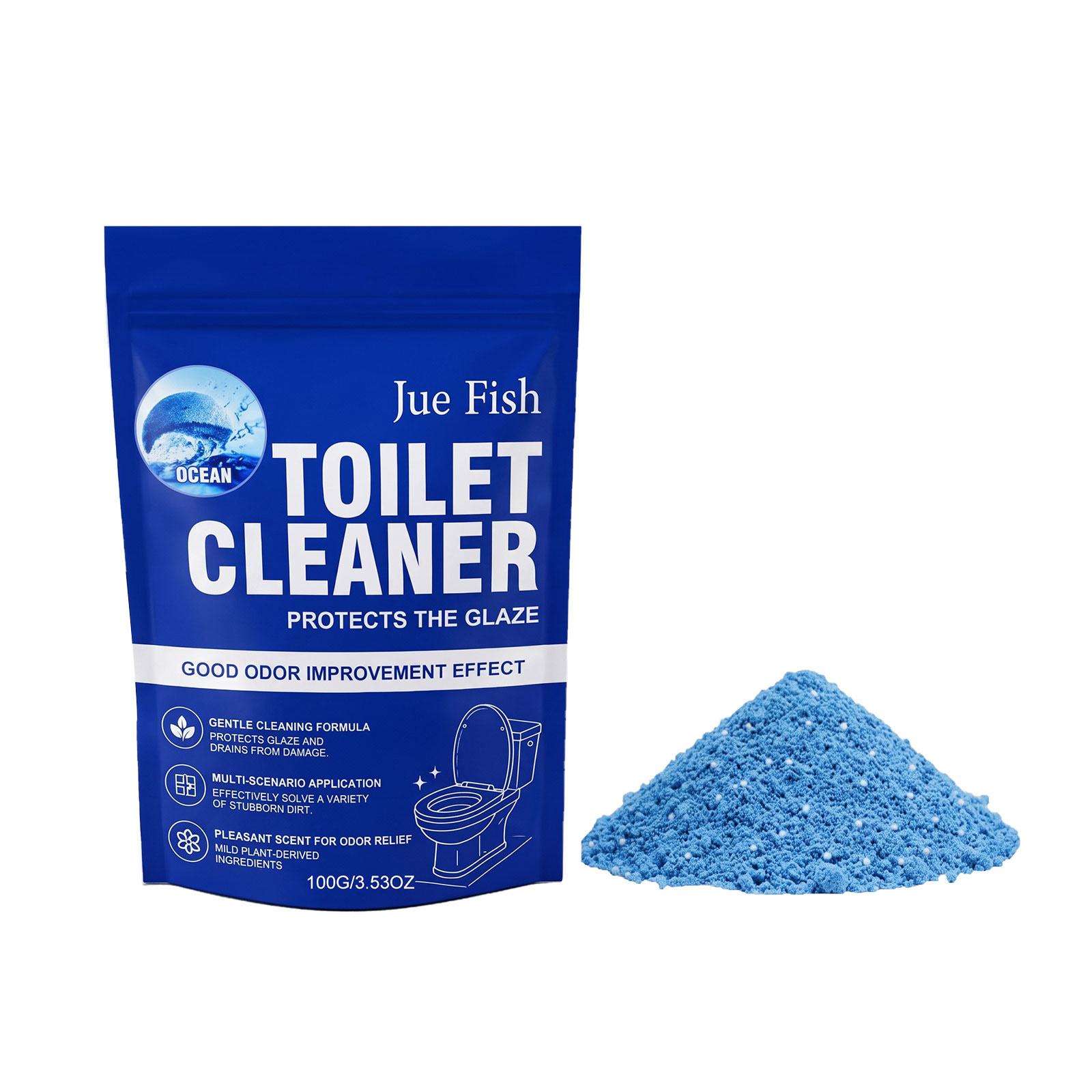 Main product image of Cleaning Agent, JUE FISH Toilet Cleaner, 100g, with Soda ash
