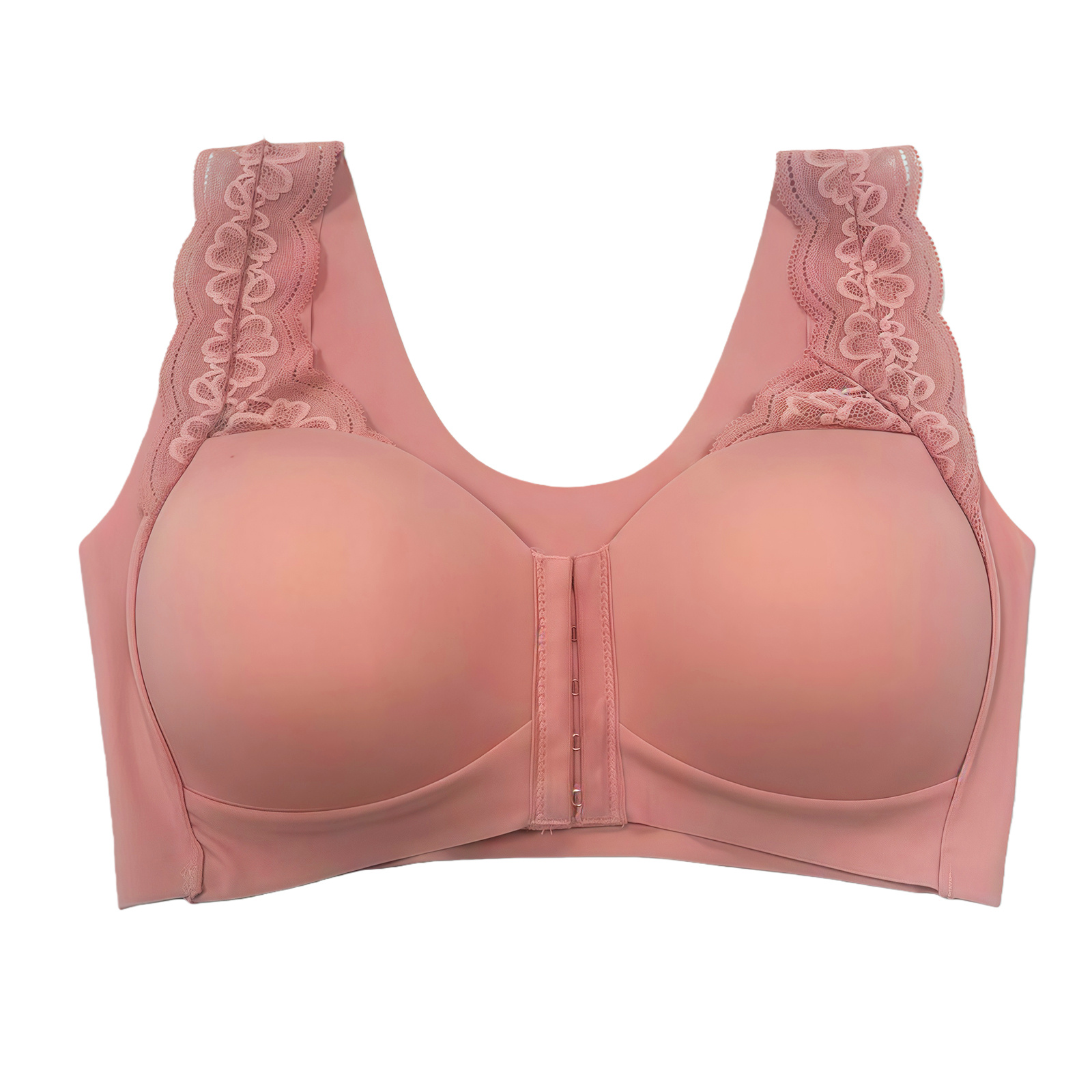 Main product image of Zeriluna Lace Vest-Style Bra With A Front Button Design, Available In Multiple Colors, Comfortable And Compact Undergarment Without Underwir