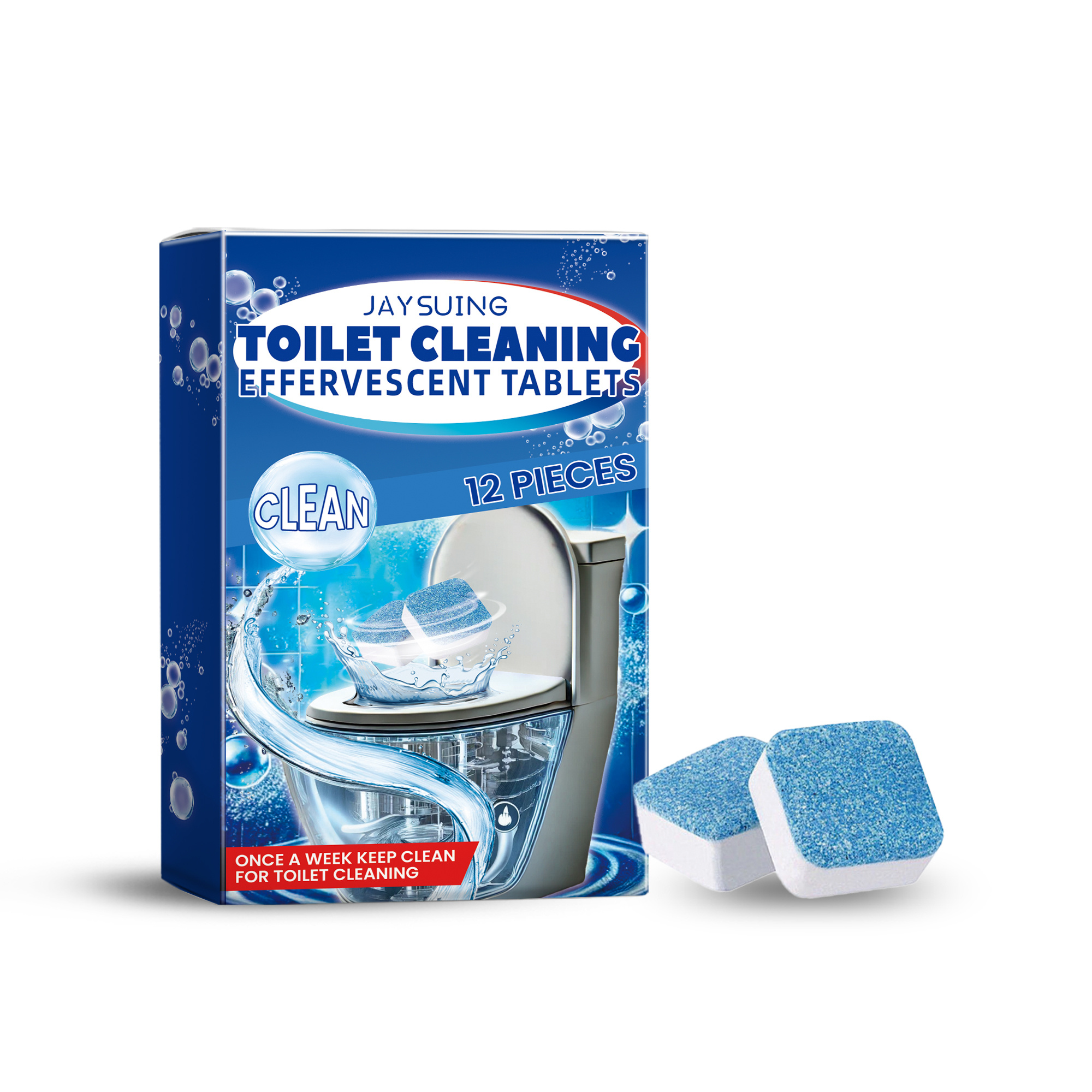 Main product image of Cleaning Agent, Automatic Toilet Bowl Cleaner, 12pcs, Toilet cleaning, with Sodium bicarbonate