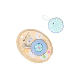 Product image of Flower-Shaped Silicone Hairbrush, Blue PVC Box