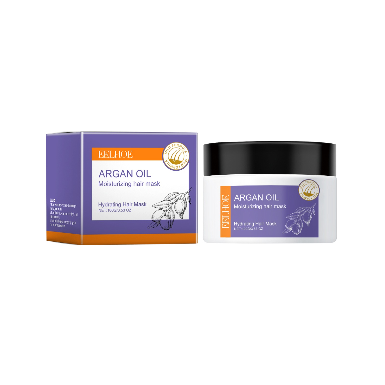 Main product image of Argan Oil Hair Mask 100g Anti-Hair Loss Hair Growth Boosting Damaged Hair Repair for Daily