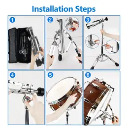 Product image of Snare Drum Stand, Double Braced, Adjustable Height 400-550mm, for 10-15 inch Drums