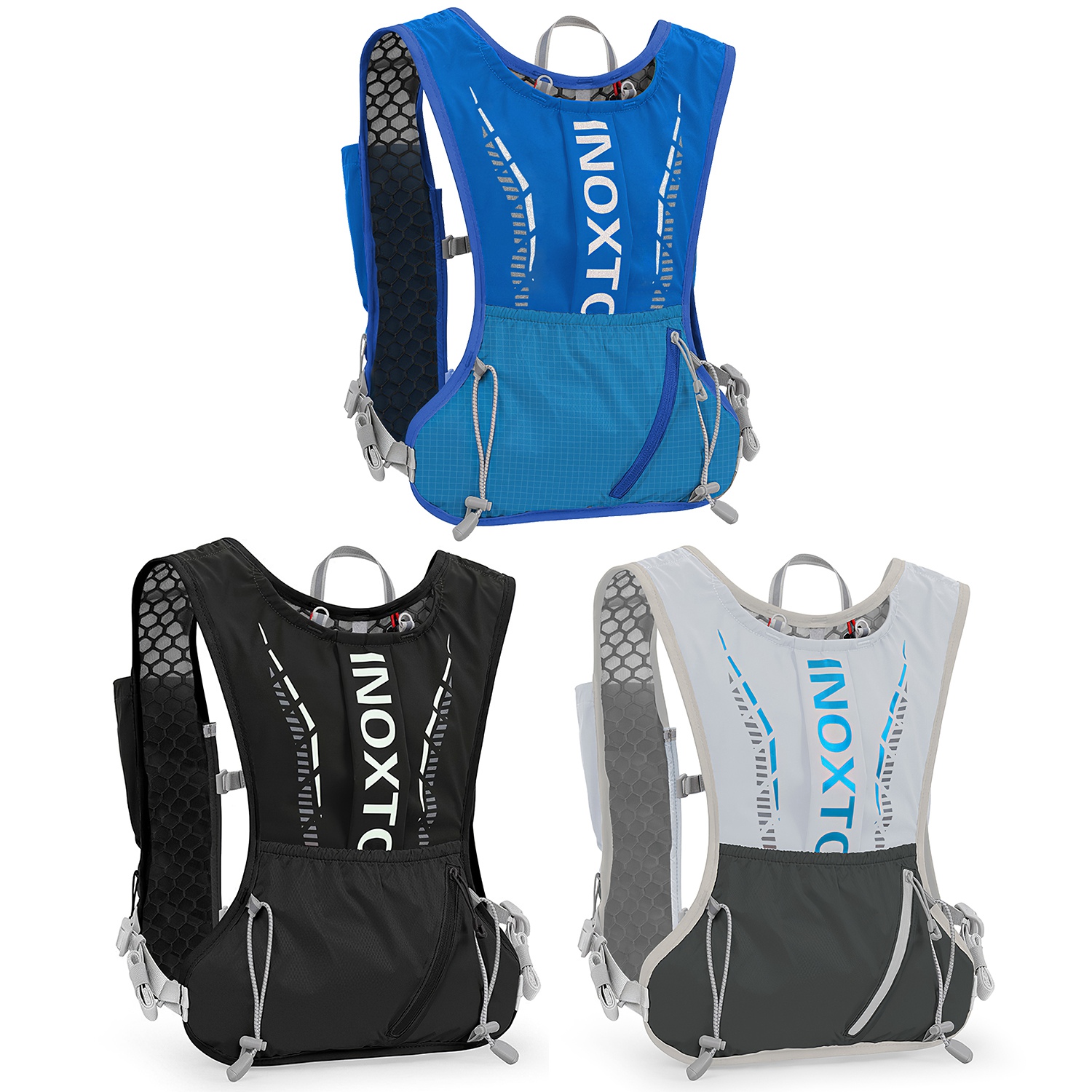 1Pc Sport Hydration Vest Running Backpack With 15oz 50oz Water Bladder Adjustable Strap Storage Bag For Trail Running Marathon Race Hiking