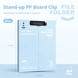 Simple file clamp holder-standing model-blue-A4-1 piece