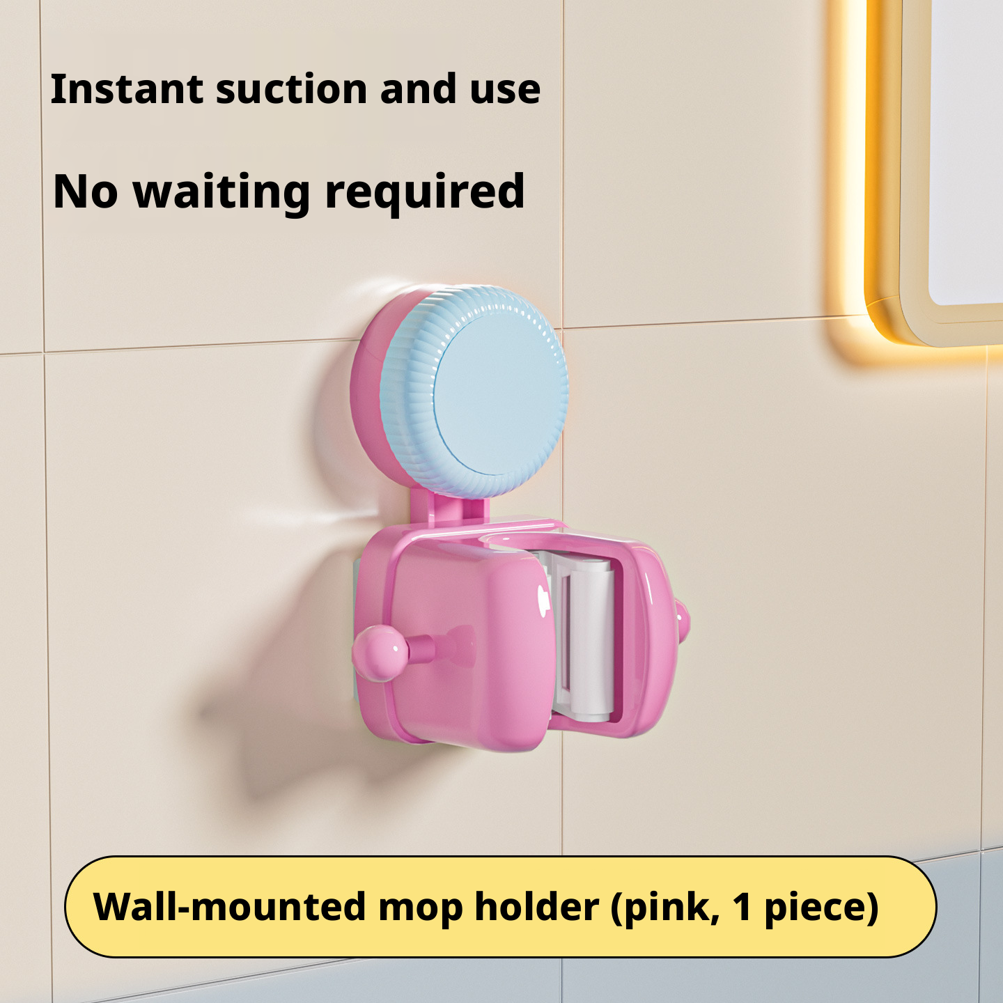 Suction cup mop clip-pink-1 piece