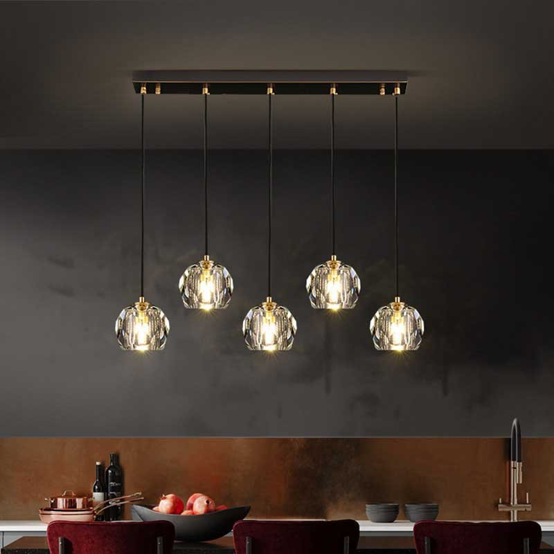 All Copper Crystal Restaurant Chandelier Modern