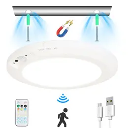 Magnetic Flush Ceiling Light Rechargeable Motion Sensor Ceiling Light Wireless Ceiling Light With Timer Remote Stepless Dimmable For Closet Stairs Garage Bathroom GPCT5333