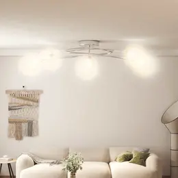 ceiling light with wire mesh shades for 5 G9 LED bulbs