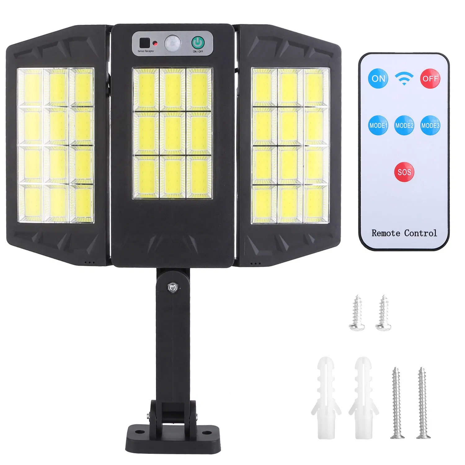 Main product image of Solar Wall Light Outdoor 33 COB Beads PIR Motion Sensor Remote Control Wireless Lamps IP45 Waterproof Lighting for Garage Front Door Garden Pathway
