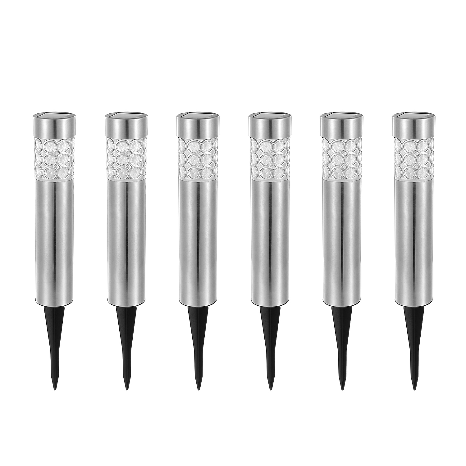 6Pcs Solar Pathway Light IP44 Waterproof 3 RGB Color Changing For Yard Garden Pathway Walkway
