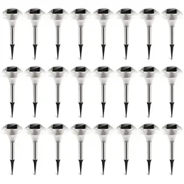 24Packs Solar Garden Lights Outdoor IP44 Waterproof Solar Pathway Lights Color Changing Landscape Lamps