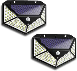 Aolyty Solar Lights Outdoor, Motion Sensor Wall Light 3 Lighting Modes IP65 Waterproof LED Solar Security Lights Four Side Inllumination 2-Pack For Garden Yard Patio Walkway Fence Patio