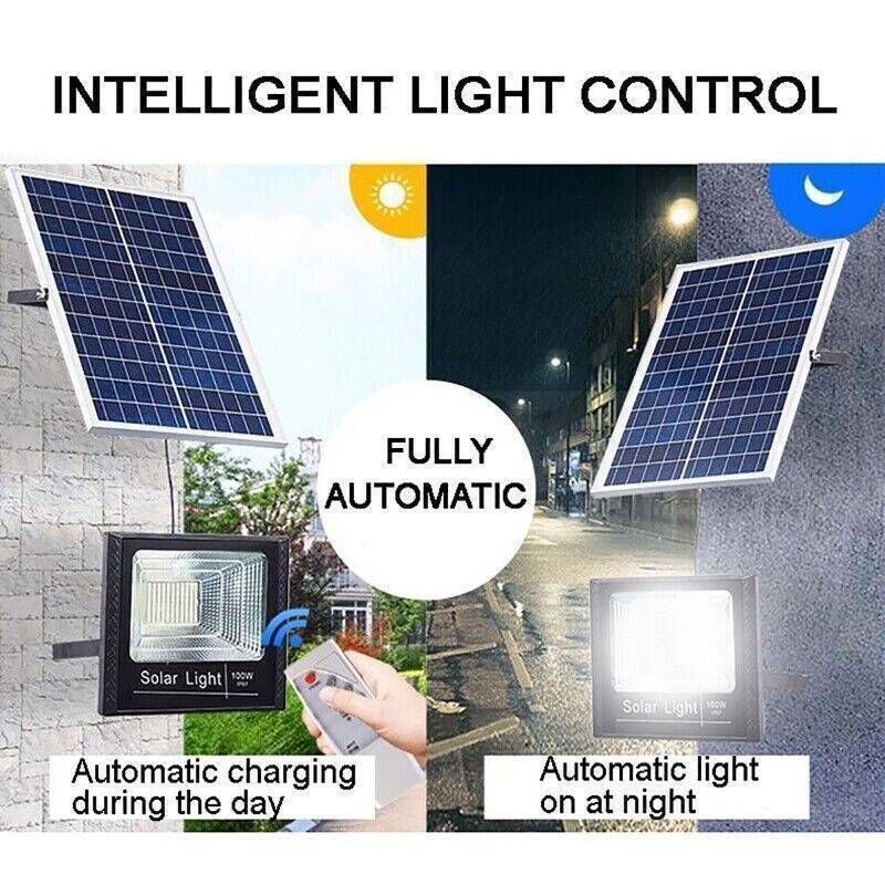 3200 Ft2 Solar Street Light Dusk To Dawn Garden Working Spotlight Flood Lamp UK