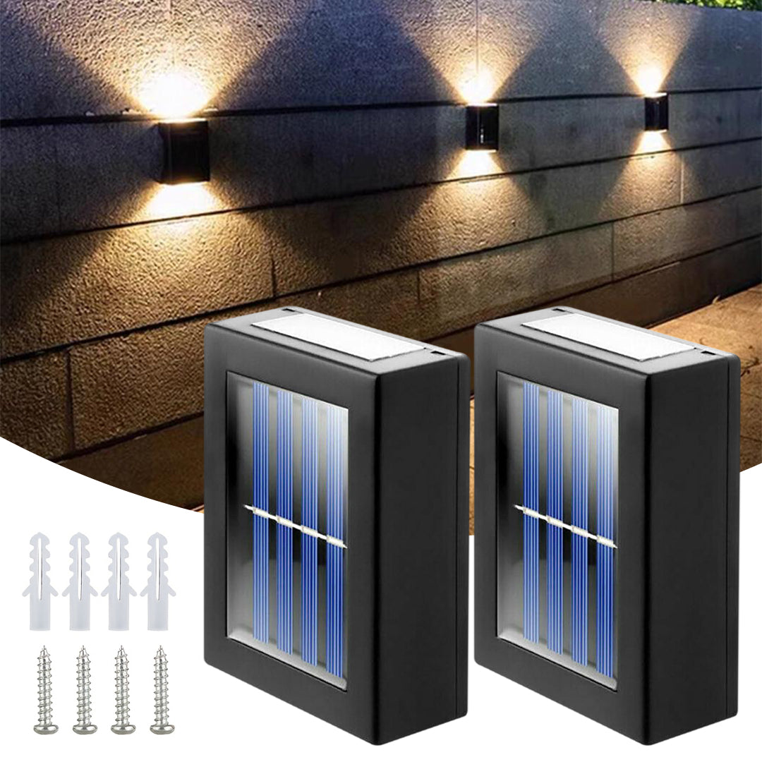 Main product image of 2-Pack Solar Outdoor Wall Lights, Waterproof, for Garden and Patio