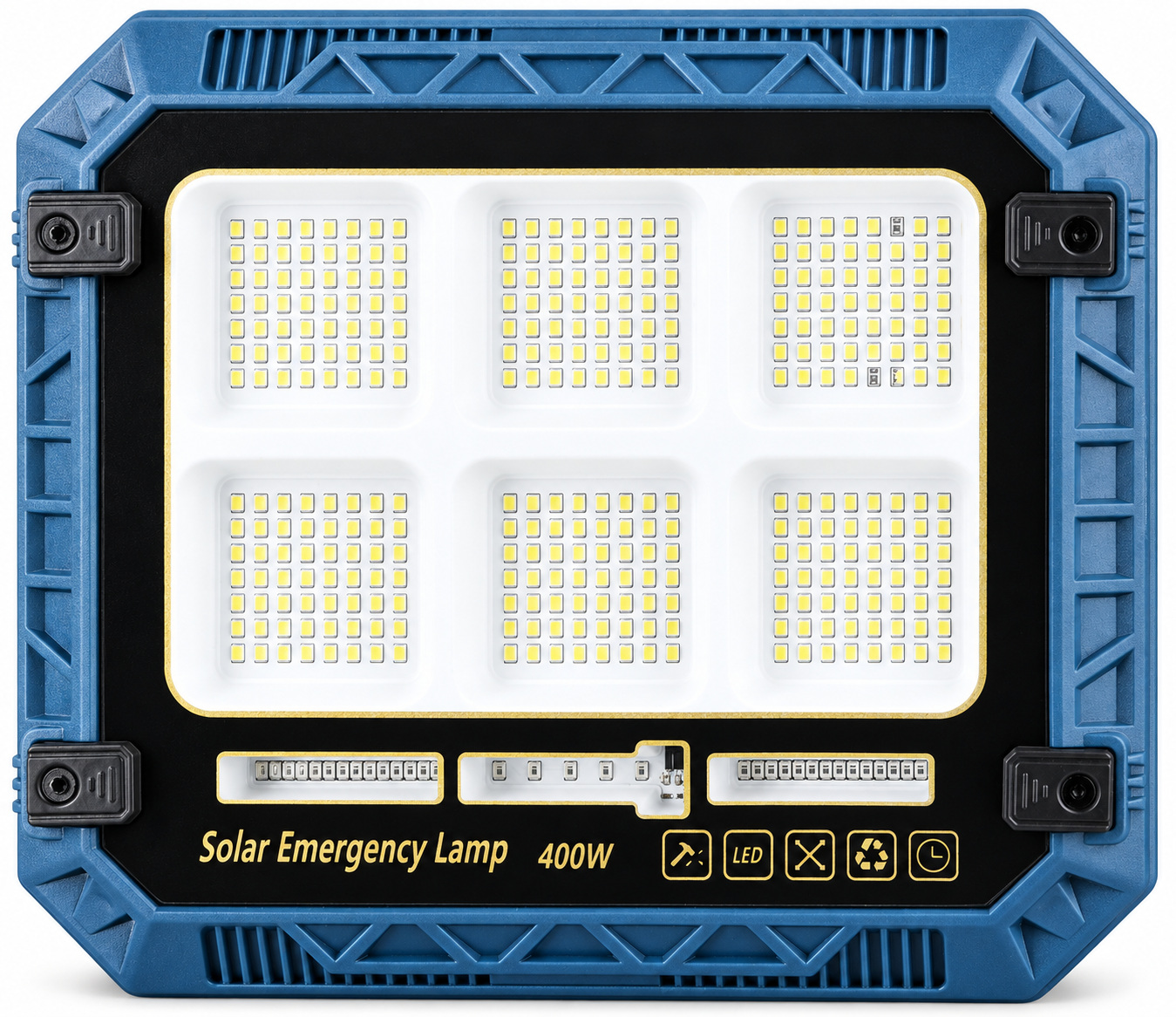 Main product image of W8113 Solar Rechargeable 18650 LED Flood Light, Red/Blue Warning