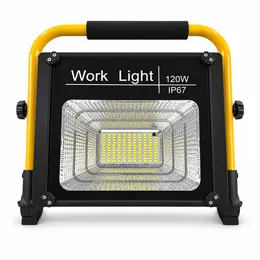 Product image of Solar Rechargeable Waterproof LED Work Light, 120W, IP67, W745A, 8x 18650