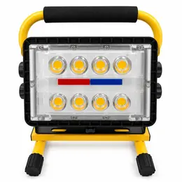 Product image of W860A Solar Rechargeable COB LED Flood Light, Red Blue Warning, 20800mAh Battery
