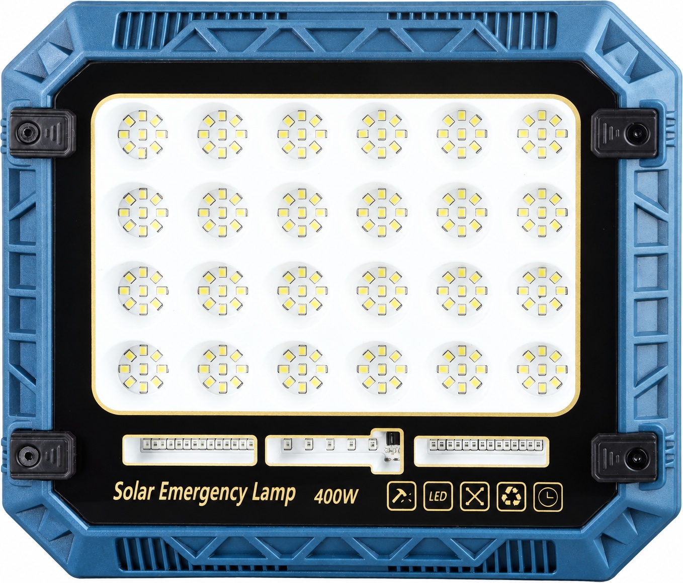 Main product image of W8112 3 Solar Rechargeable LED Flood Light, Remote Control, Red/Blue Warning, Battery Display