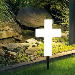Product image of Solar Powered Cross Landscape Stake LED Light, White