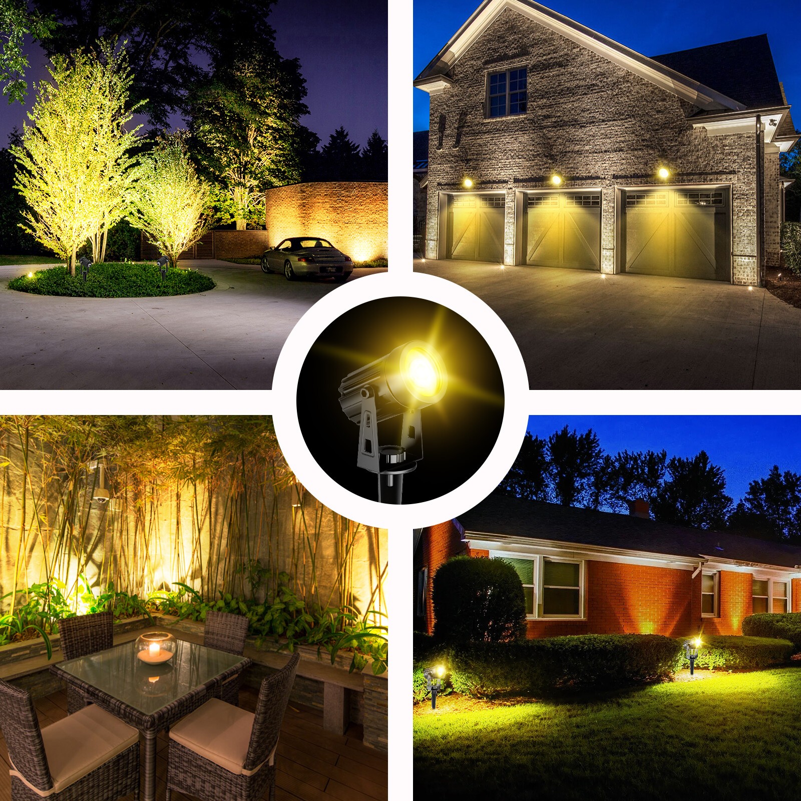 Main product image of 4 In 1 Solar Spot Lights Outdoor Garden LED With Panel IP65 Waterproof UK