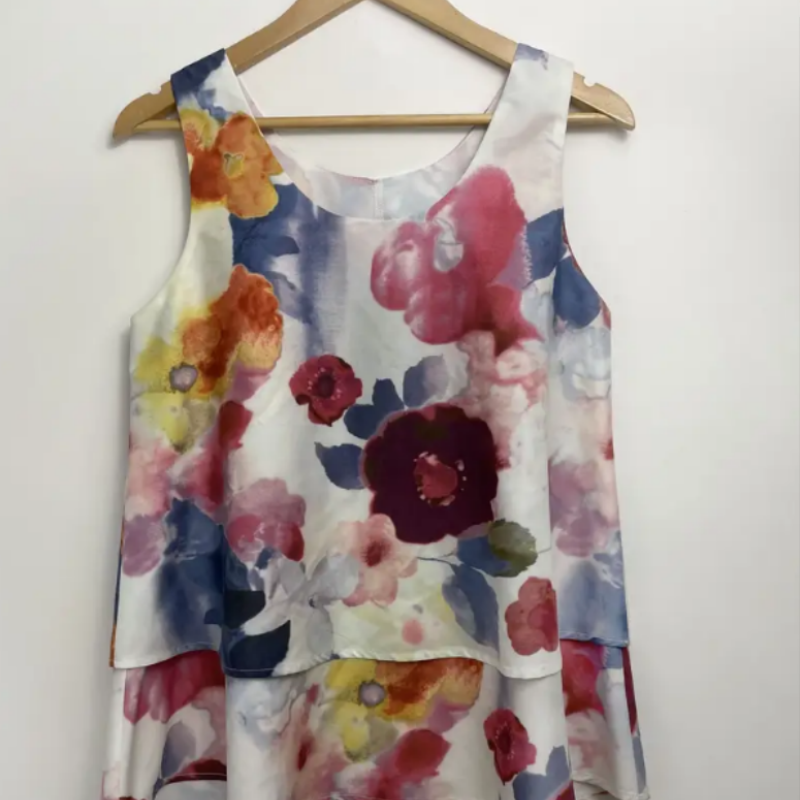 Casual Floral Print Women's Crew-neck Vest