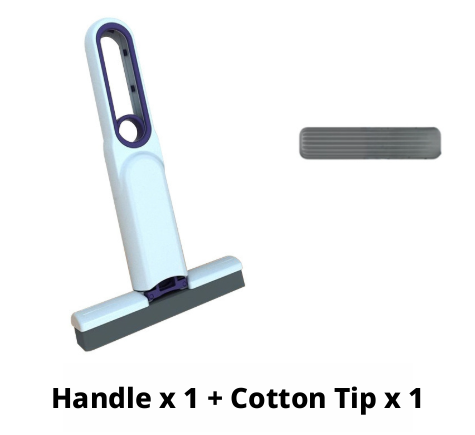 Mini mop-white-handle + brush head-1 piece