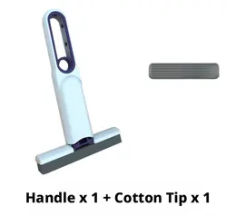 Mini mop-white-handle + brush head-1 piece