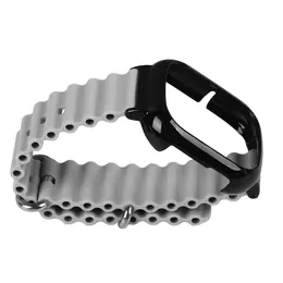 Watch Silicone Strap With Built In PC Case Fashionable Adjustable Wristband For Honor 4 Gray