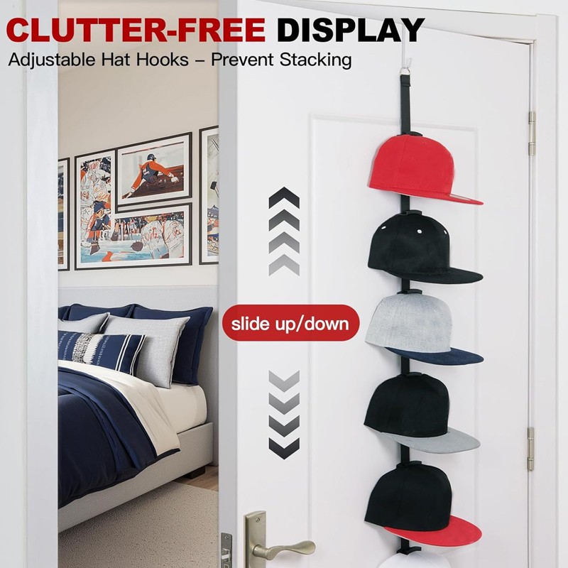 Main product image of 10 Hooks Baseball Cap Rack Hat Holder Home Organizer Storage Door Closet Hanger