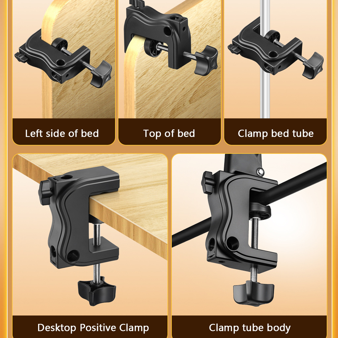 Main product image of 360 Long Arm Tablet Phone Holder, Clamp Mount for Bed or Table