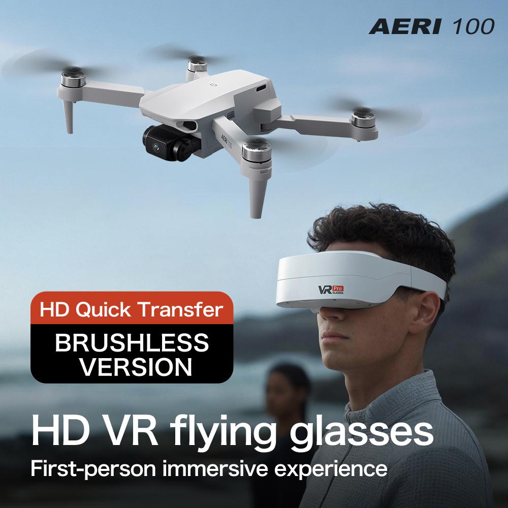 Main product image of AERI 1 0 0 Foldable Drone With VR Goggles, First-Person View Flight, Brushless Motors, Optical Flow Hovering, Dual HD Cameras, Wi-Fi App Control, Lightweight 136g Quadcopter