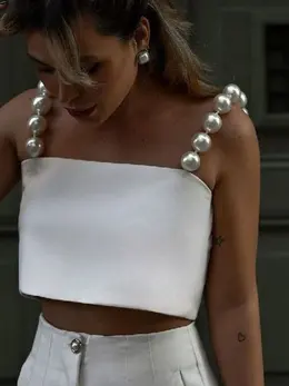 Elegant Pearl Short Vest