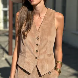 Product image of Women's Sleeveless V-Neck Knit Button-Front Vest